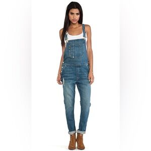 FRAME DENIM - Le Garcon Denim Overalls in Stone Canyon Wash. medium